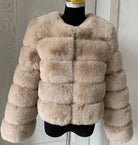 Faux Fur 5 Panel Fur Coat | Jacket. Our Stunning Faux Fur in Mocha, The Most High Quality Faux Fur with 5 panels, Featuring Mid cropped sleeves (50cm)