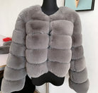 Faux Fur 5 Panel Fur Coat | Jacket. Our Stunning Faux Fur in Grey, The Most High Quality Faux Fur with 5 panels, Featuring a mid crop sleeve (50cm)