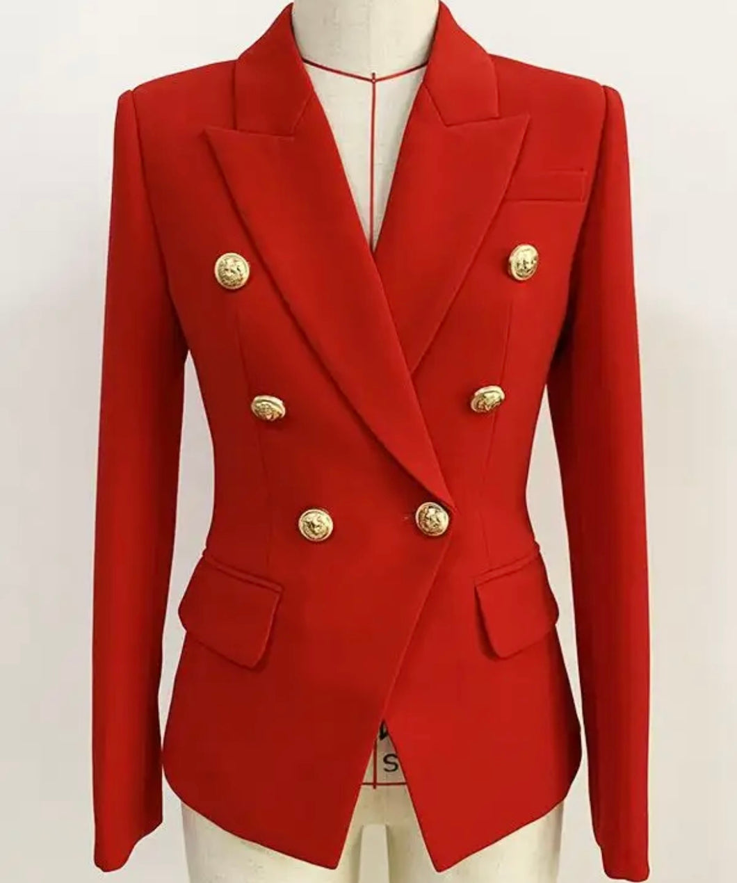 Red gold clearance button blazer