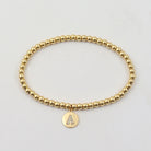 Beaded Personalised Initial Gold Bracelet