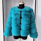 Faux Fur 5 Panel Fur Coat | Jacket. Our Stunning Faux Fur in Blue, The Most High Quality Faux Fur with 5 panels With Mid Crop Sleeve(50cm)