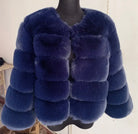 Faux Fur 5 Panel Fur Coat | Jacket. Our Stunning Faux Fur in Blue, The Most High Quality Faux Fur with 5 panels and a mid crop sleeve length