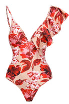 Floral Frill Printed Swimsuit