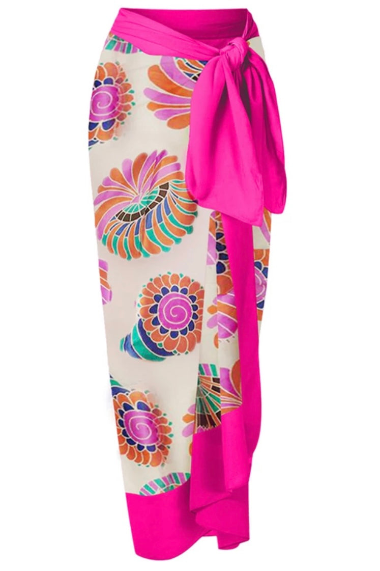 Bright Printed Tie Beach Sarong